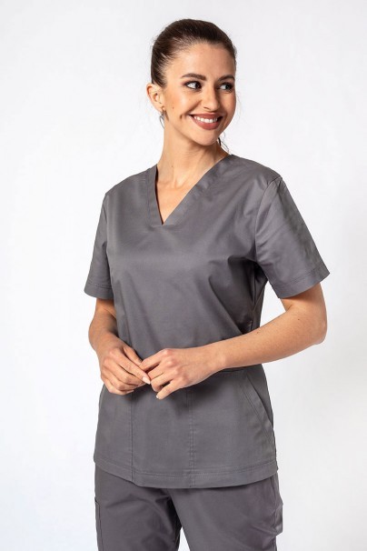 Women’s Sunrise Uniforms Active Bloom scrub top pewter-1