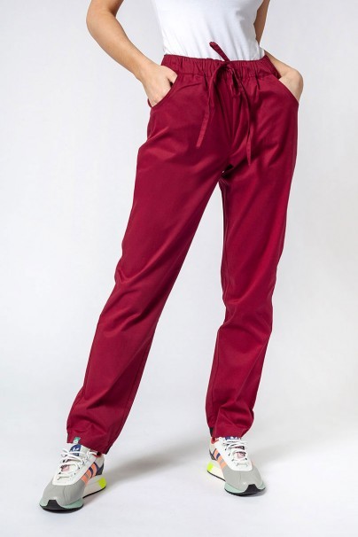 Women's Sunrise Uniforms Active Loose scrub trousers wine-1