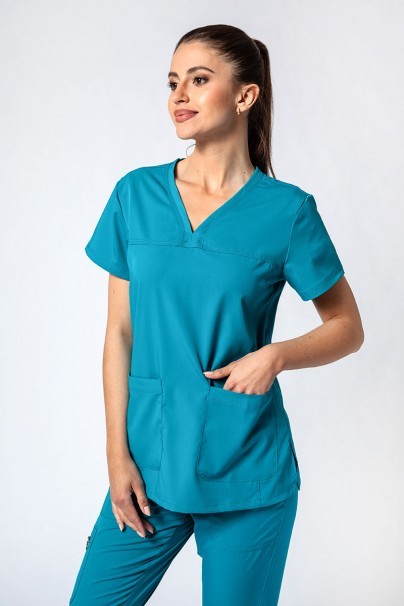 Women’s Adar Uniforms Sweetheart scrub top teal blue-1