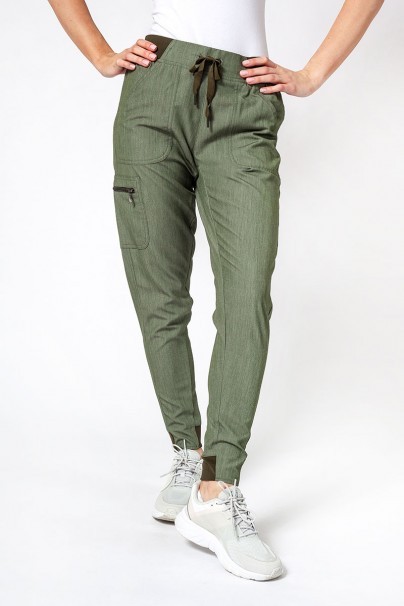 Women’s Adar Uniforms Ultimate Yoga jogger scrub trousers heather olive-1