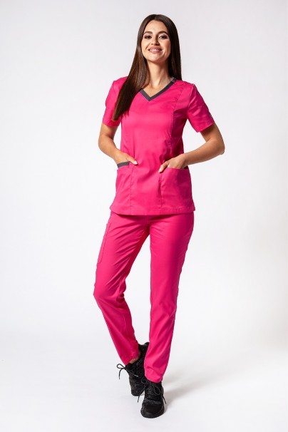 Women's Maevn Matrix Contrast scrubs set hot pink-1