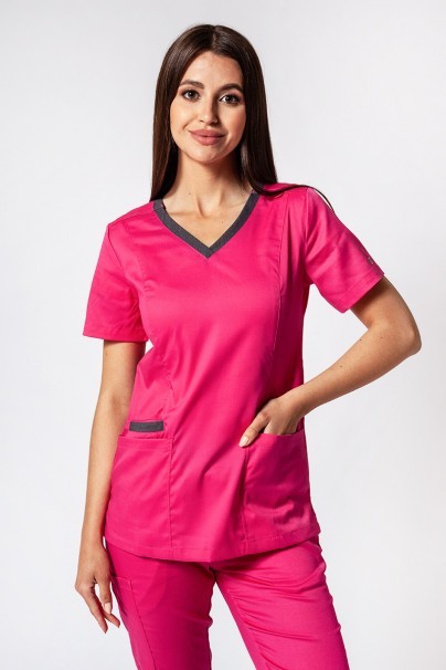 Women’s Maevn Matrix Contrast scrub top hot pink-1