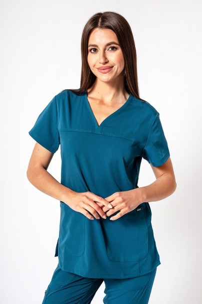 Women’s Adar Uniforms Sweetheart scrub top caribbean blue-1