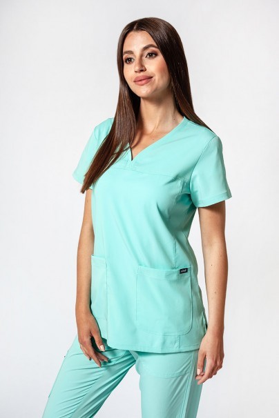 Women’s Adar Uniforms Sweetheart scrub top aqua-1