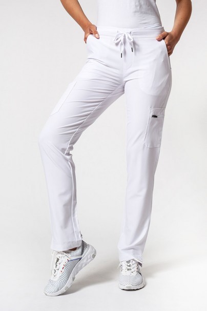 Women’s Adar Uniforms Skinny Leg Cargo scrub trousers white-1