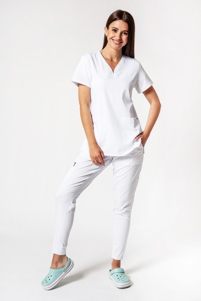 Adar Uniforms scrubs set Ultimate (with Sweetheart top – elastic) white-1