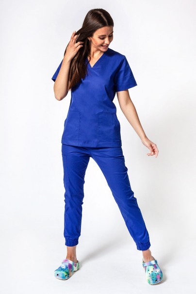 Women's Sunrise Uniforms Active III scrubs set (Bloom top, Air trousers) galaxy blue-1