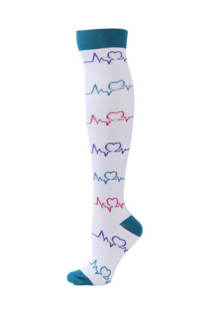 Uniforms World Care compression socks white EKG-1