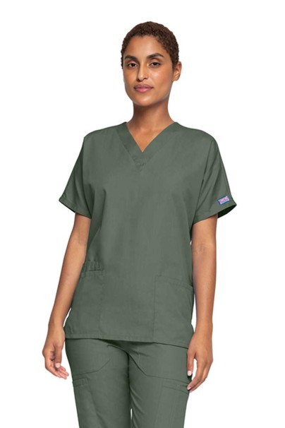Women’s Cherokee Originals V-Neck scrub top olive-1