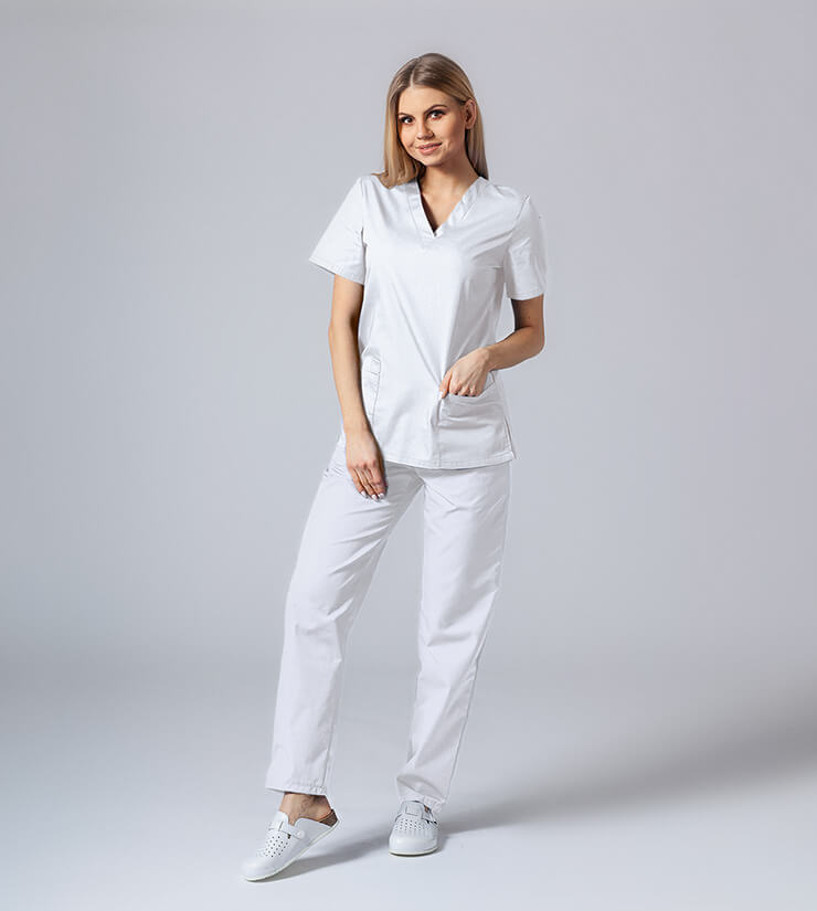 Women’s Sunrise Uniforms Basic Classic scrubs set (Light top, Regular trousers)